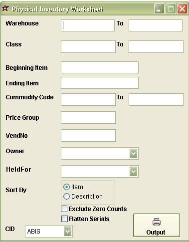 Physical Inventory Worksheet - Adjutant Wiki