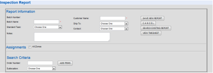 Create New Inspection Report - Click to Enlarge