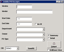 Unbilled PO Receipts report - Adjutant Wiki